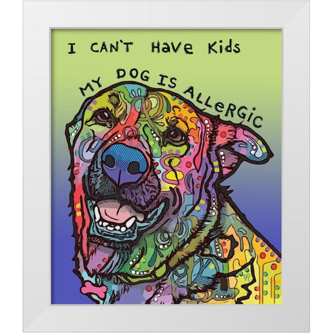 Allergic White Modern Wood Framed Art Print by Dean Russo Collection