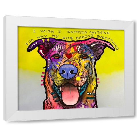 Enjoy Everything White Modern Wood Framed Art Print by Dean Russo Collection