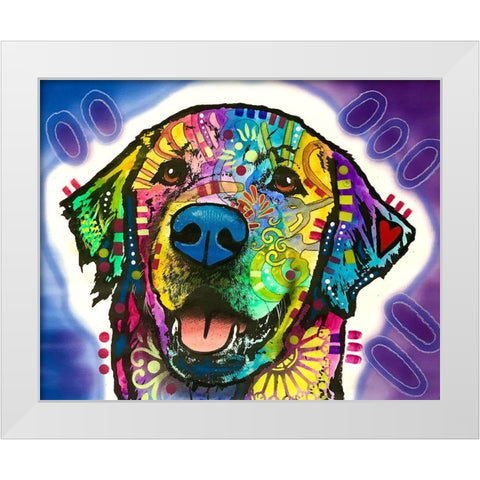 Heartfelt Retriever White Modern Wood Framed Art Print by Dean Russo Collection