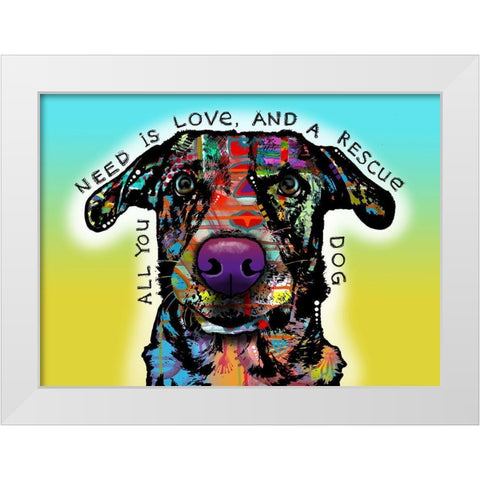 Love and Rescue White Modern Wood Framed Art Print by Dean Russo Collection