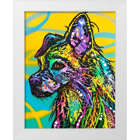 Love Is White Modern Wood Framed Art Print by Dean Russo Collection