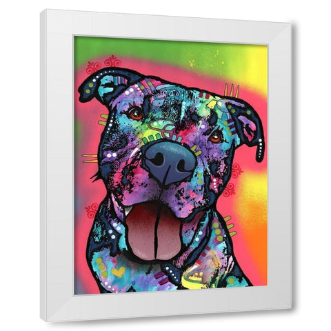 Straight To The Heart White Modern Wood Framed Art Print by Dean Russo Collection