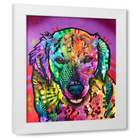 Luvin Retriever White Modern Wood Framed Art Print by Dean Russo Collection
