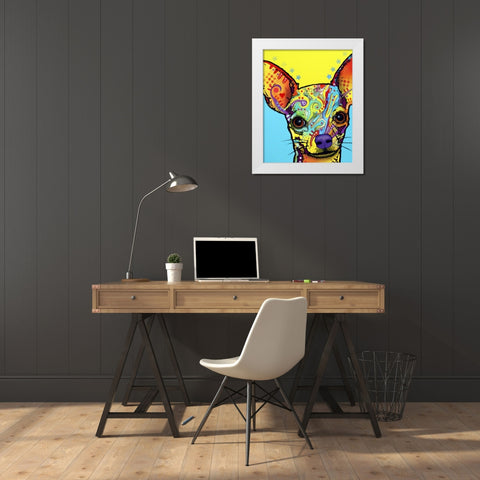 Chihuahua I White Modern Wood Framed Art Print by Dean Russo Collection