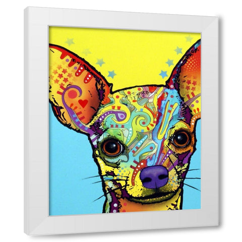 Chihuahua I White Modern Wood Framed Art Print by Dean Russo Collection