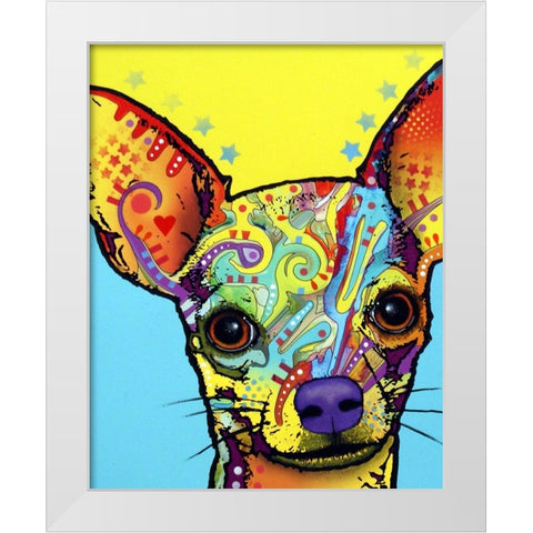 Chihuahua I White Modern Wood Framed Art Print by Dean Russo Collection