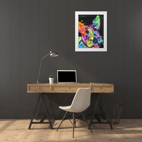 Scottish Terrier White Modern Wood Framed Art Print by Dean Russo Collection