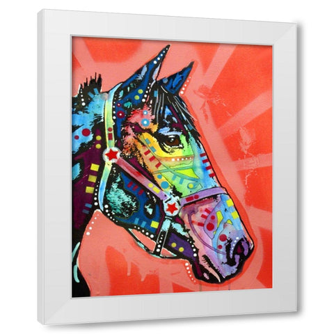 WC Horse 3 White Modern Wood Framed Art Print by Dean Russo Collection
