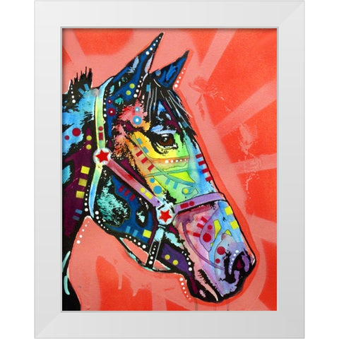 WC Horse 3 White Modern Wood Framed Art Print by Dean Russo Collection