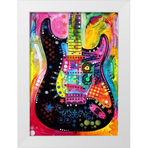 Lenny Strat White Modern Wood Framed Art Print by Dean Russo Collection