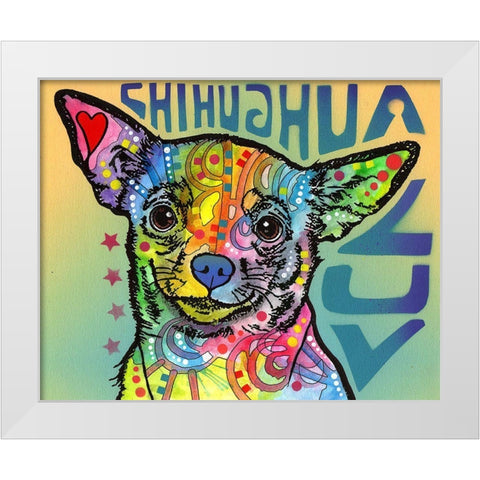 Chihuahua Luv White Modern Wood Framed Art Print by Dean Russo Collection