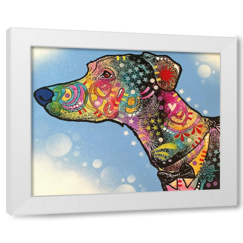 Enzo White Modern Wood Framed Art Print by Dean Russo Collection