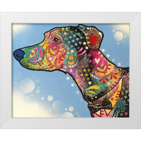 Enzo White Modern Wood Framed Art Print by Dean Russo Collection