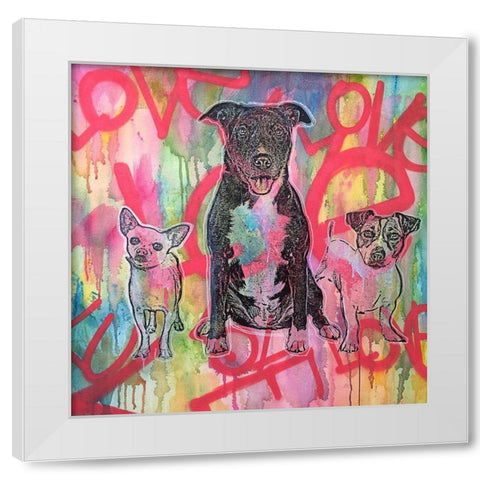 Tres Amigos White Modern Wood Framed Art Print by Dean Russo Collection