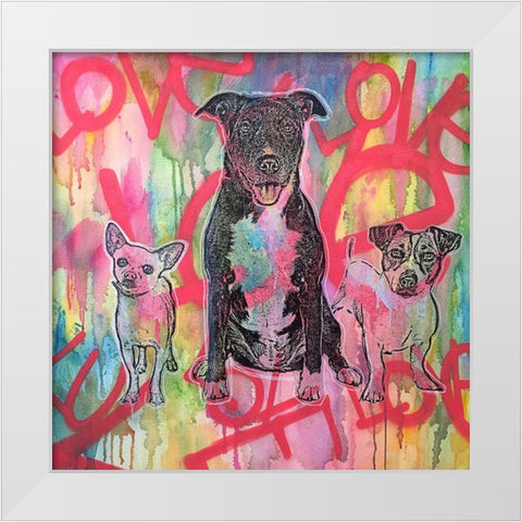 Tres Amigos White Modern Wood Framed Art Print by Dean Russo Collection