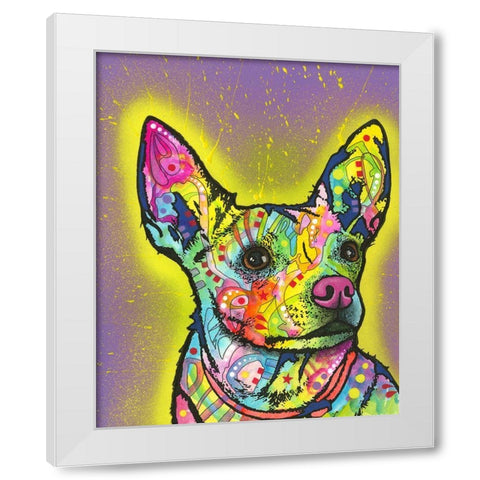Listening White Modern Wood Framed Art Print by Dean Russo Collection