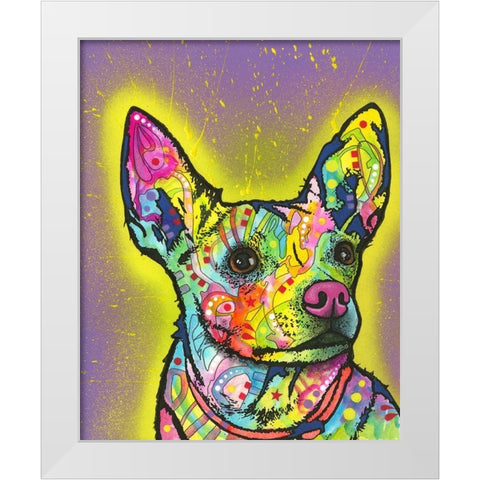 Listening White Modern Wood Framed Art Print by Dean Russo Collection