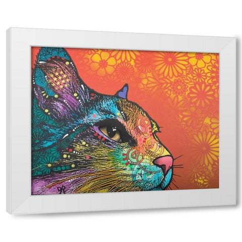 Smudge White Modern Wood Framed Art Print by Dean Russo Collection