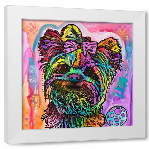 Chloe Bear White Modern Wood Framed Art Print by Dean Russo Collection