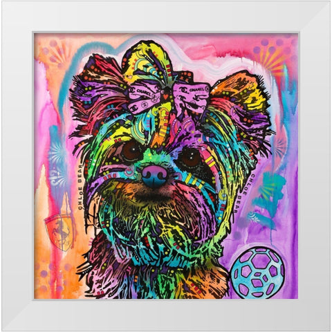 Chloe Bear White Modern Wood Framed Art Print by Dean Russo Collection