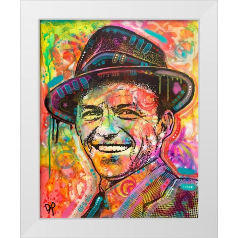 Frank Sinatra II White Modern Wood Framed Art Print by Dean Russo Collection