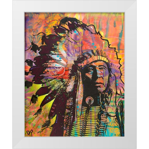 Native American III White Modern Wood Framed Art Print by Dean Russo Collection