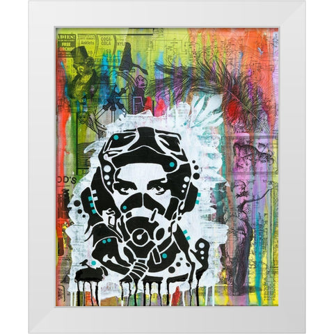 All Geared Up White Modern Wood Framed Art Print by Dean Russo Collection