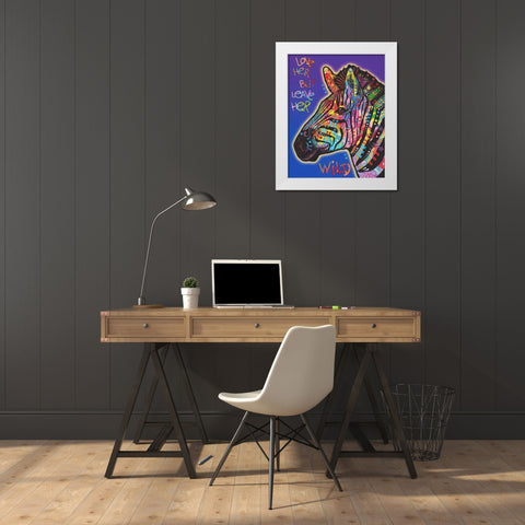 Leave Her Wild White Modern Wood Framed Art Print by Dean Russo Collection