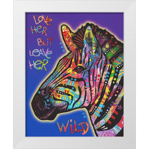 Leave Her Wild White Modern Wood Framed Art Print by Dean Russo Collection