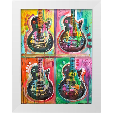 Les Paul 4UP White Modern Wood Framed Art Print by Dean Russo Collection