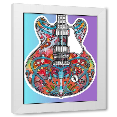 Gibson ES-335 White Modern Wood Framed Art Print by Dean Russo Collection