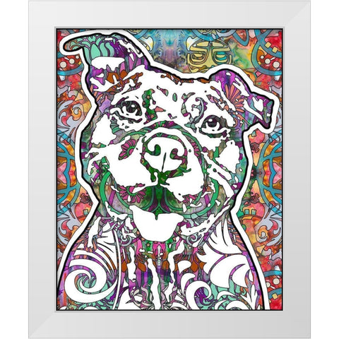 Happy Pit White Modern Wood Framed Art Print by Dean Russo Collection