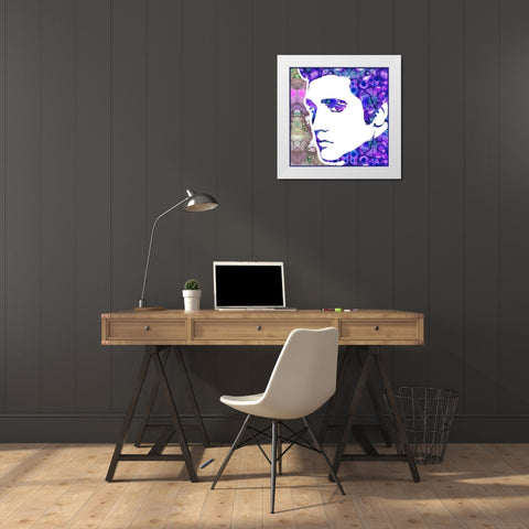 Elvis 6 White Modern Wood Framed Art Print by Dean Russo Collection