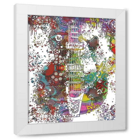 Les Paul Whammy White Modern Wood Framed Art Print by Dean Russo Collection