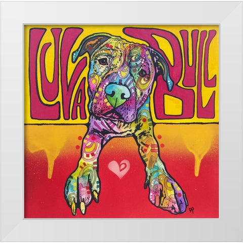 Luva Bull White Modern Wood Framed Art Print by Dean Russo Collection
