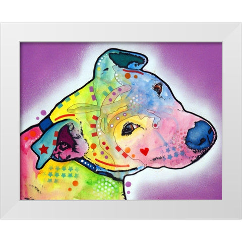 mucca work White Modern Wood Framed Art Print by Dean Russo Collection