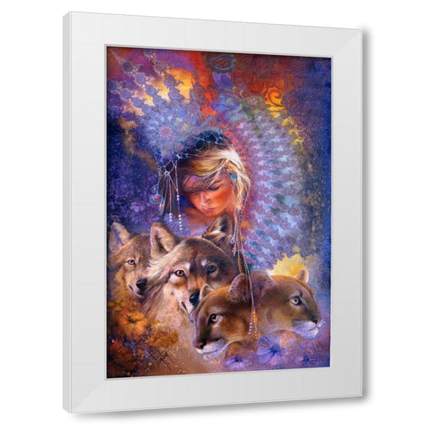 Iris White Modern Wood Framed Art Print by Lund, Denton