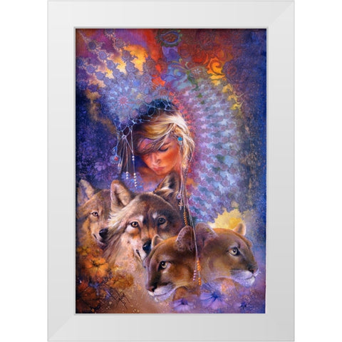 Iris White Modern Wood Framed Art Print by Lund, Denton