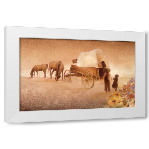 Sunset, The Endless Horizon White Modern Wood Framed Art Print by Lund, Denton