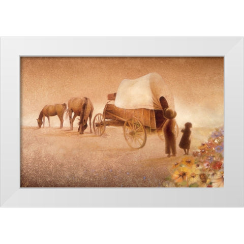 Sunset, The Endless Horizon White Modern Wood Framed Art Print by Lund, Denton