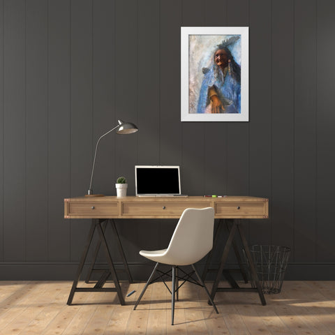 The Medicine Blanket White Modern Wood Framed Art Print by Lund, Denton