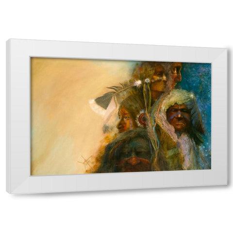 A Gathering Of Nations White Modern Wood Framed Art Print by Lund, Denton