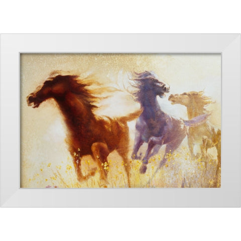 Wildflower Run White Modern Wood Framed Art Print by Lund, Denton