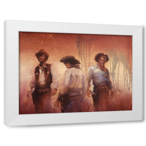 Quick Draw White Modern Wood Framed Art Print by Lund, Denton
