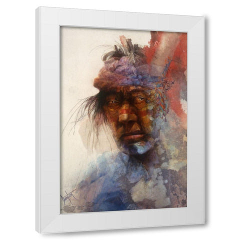 American Indian White Modern Wood Framed Art Print by Lund, Denton
