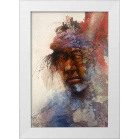 American Indian White Modern Wood Framed Art Print by Lund, Denton
