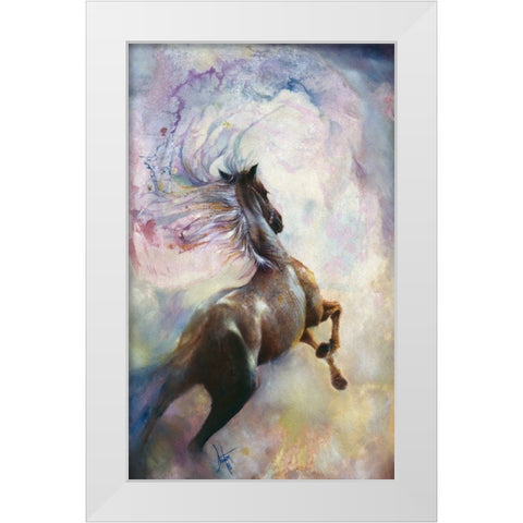 Carousel Dancer White Modern Wood Framed Art Print by Lund, Denton