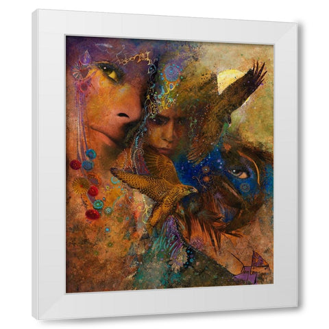 Queen Of The Night White Modern Wood Framed Art Print by Lund, Denton