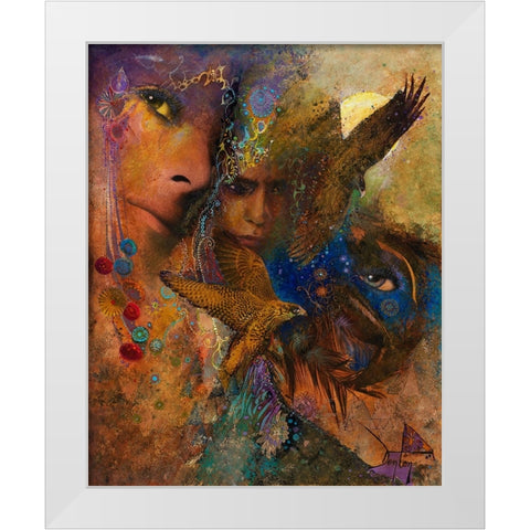 Queen Of The Night White Modern Wood Framed Art Print by Lund, Denton