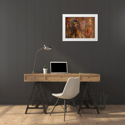 Echoes Of The Old Ones White Modern Wood Framed Art Print by Lund, Denton